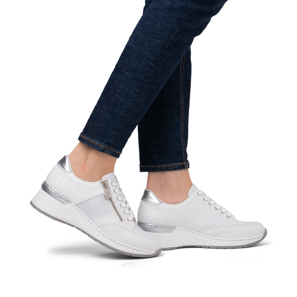 Rieker Trainer N4322-80 Smart Wide Fitting Wedge Trainer WHITE N4322-80