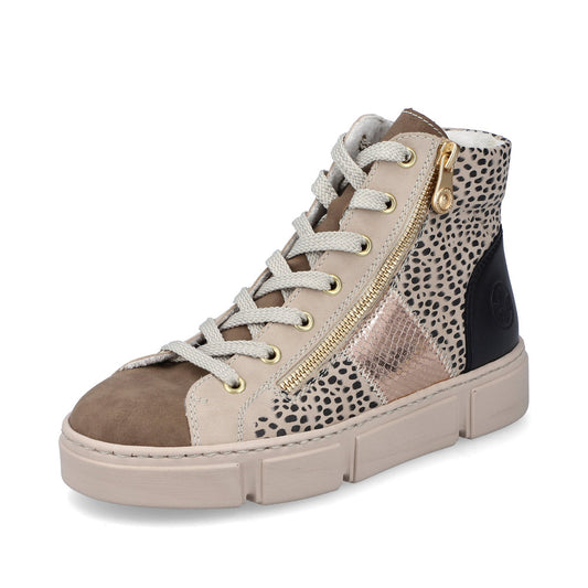 Rieker Ankle Boot with Lace and zip N5931-62 GREY MULTI