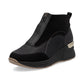 Rieker Ladies Boot N6361 Trainer style front zip Ankle  Boot with Black wedge sole  BLACK N6361-00