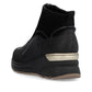 Rieker Ladies Boot N6361 Trainer style front zip Ankle  Boot with Black wedge sole  BLACK N6361-00