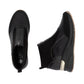 Rieker Ladies Boot N6361 Trainer style front zip Ankle  Boot with Black wedge sole  BLACK N6361-00