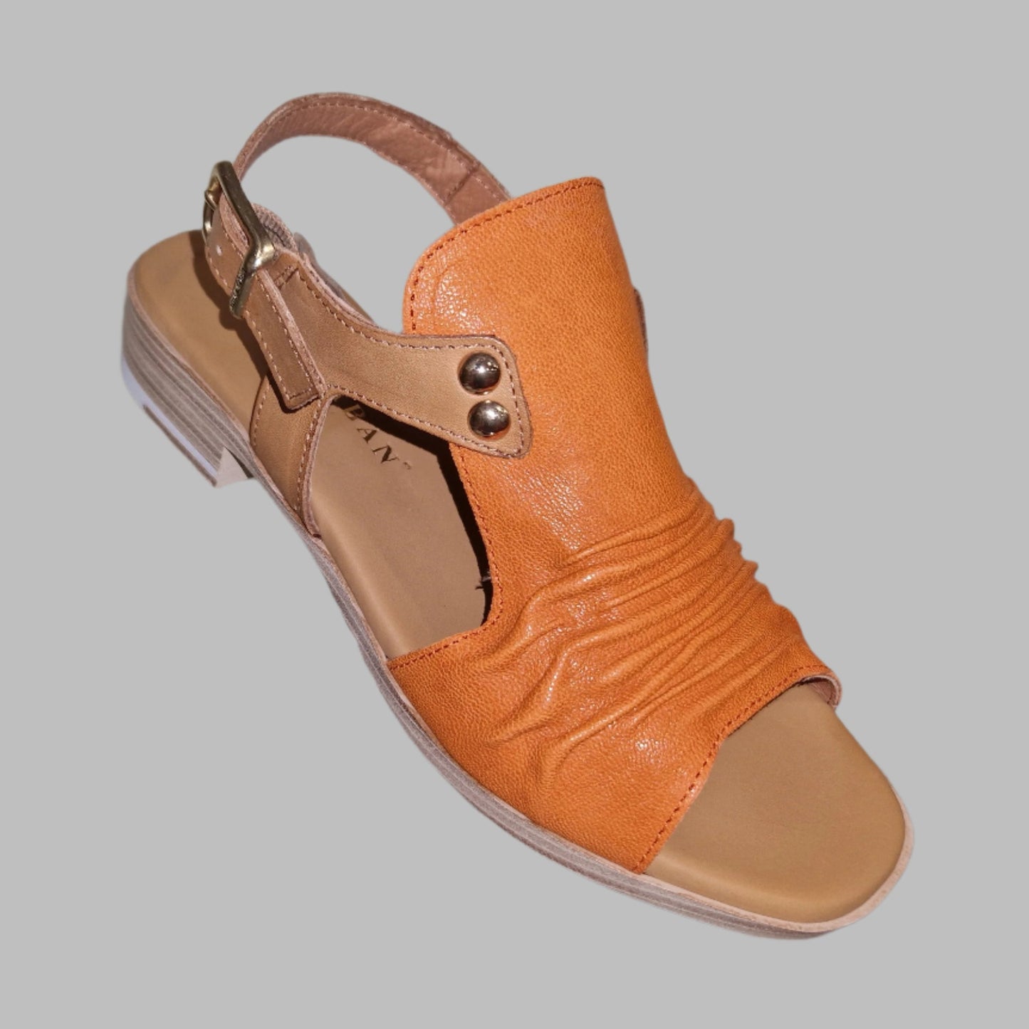 Paula Urban 9-17 ORANGE / CAMEL Soft Leather Comfort Sandal