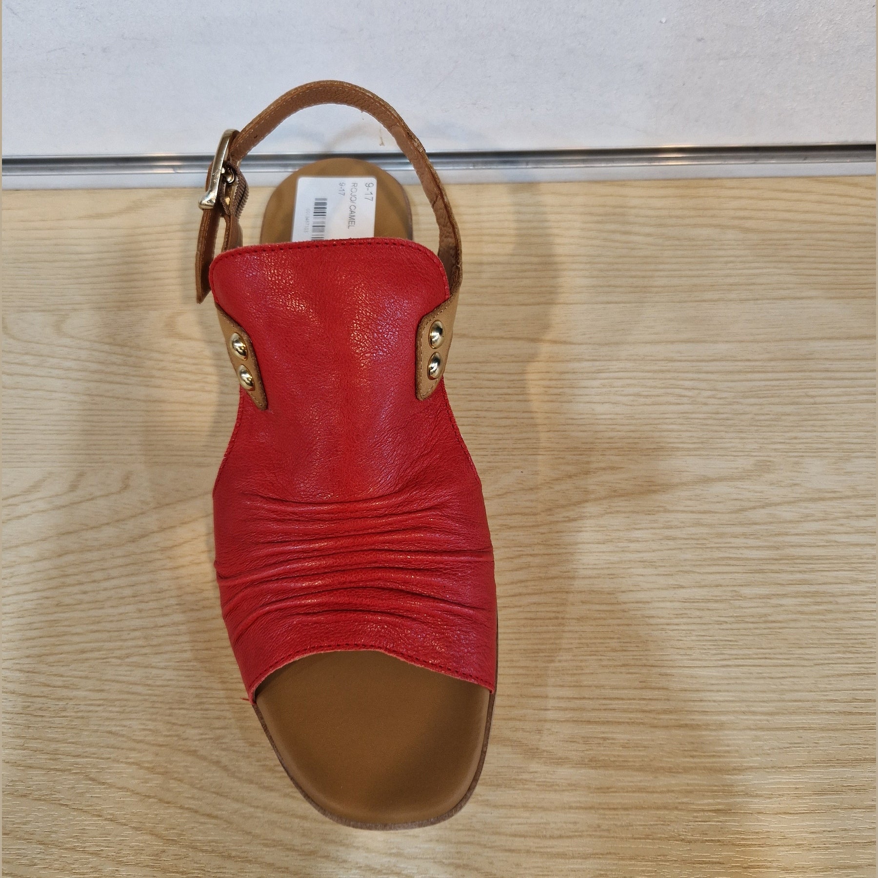 Paula Urban 9-17 ROJO / CAMEL Soft Leather Low Heel Sandal