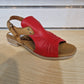 Paula Urban 9-17 ROJO / CAMEL Soft Leather Low Heel Sandal