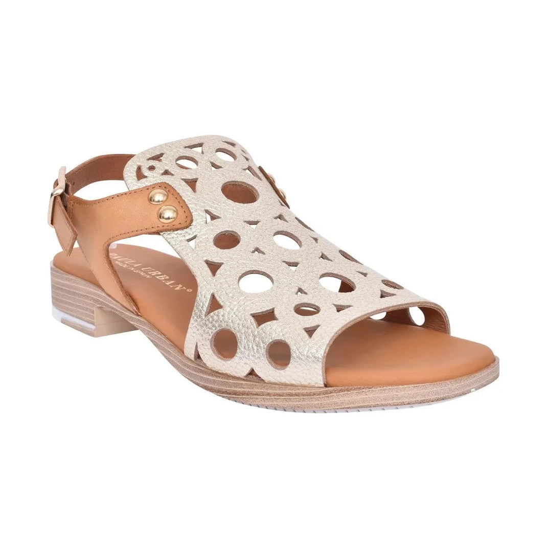 Paula Urban Classic Casual Sandal 9-654 in PLATINO / CAMEL