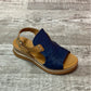 Paula Urban Riviera 24-17 Soft Leather Wedge Sandal MARINO/ CAMEL