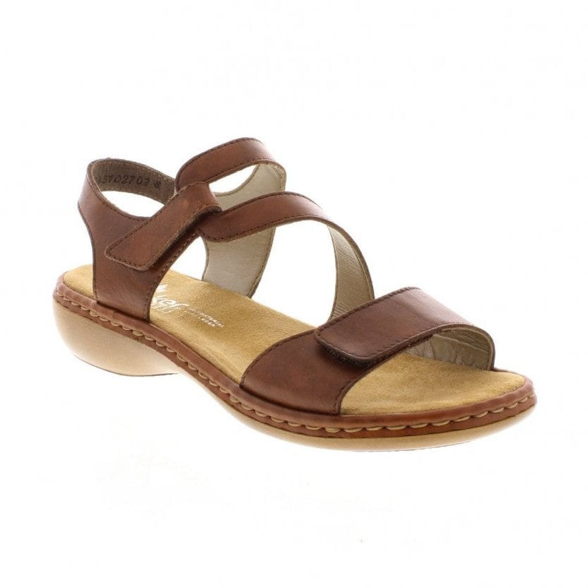 RIEKER Sandal with touch fastening 659C7-24 Brown