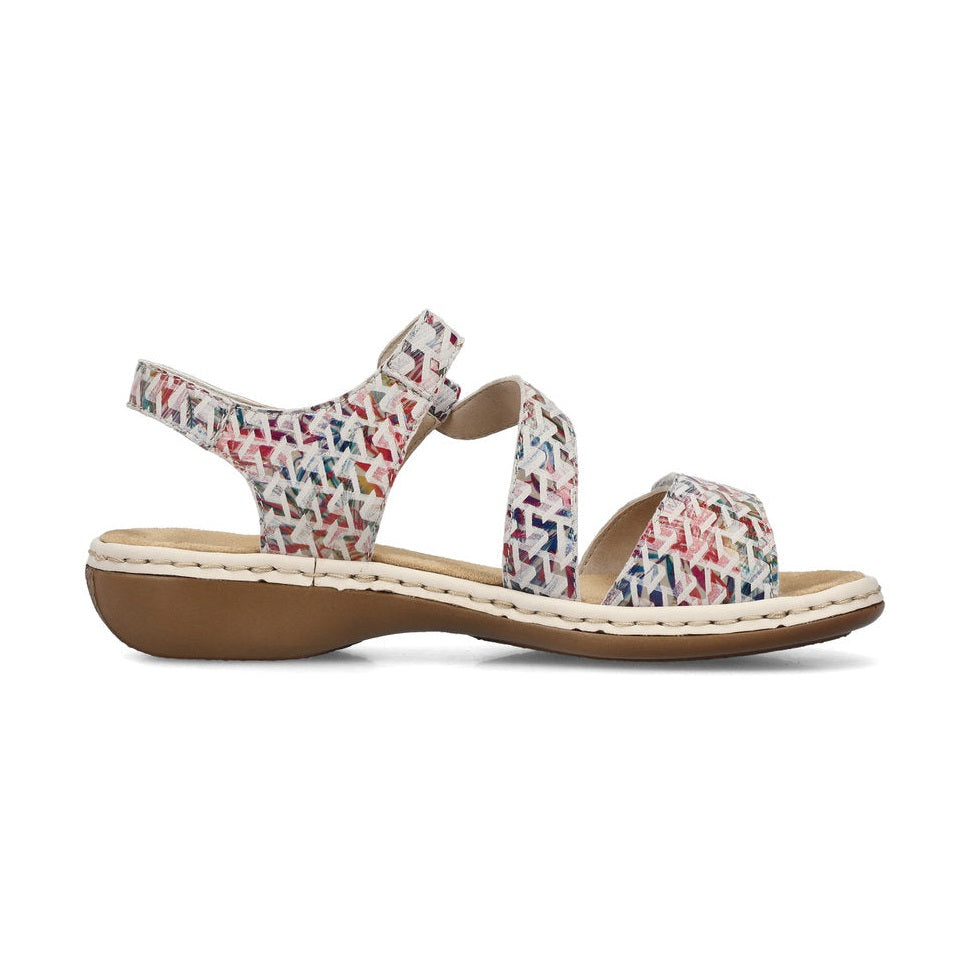RIEKER Sandal with touch fastening Leather MULTI 659C7-94