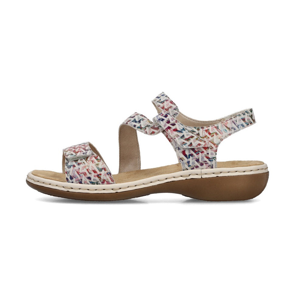 RIEKER Sandal with touch fastening Leather MULTI 659C7-94