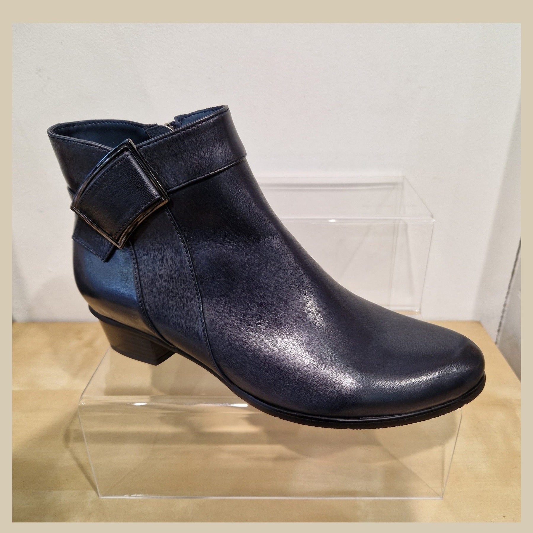 Regardez Le Ciel Stefany 388 Navy Soft Leather Ankle Boot