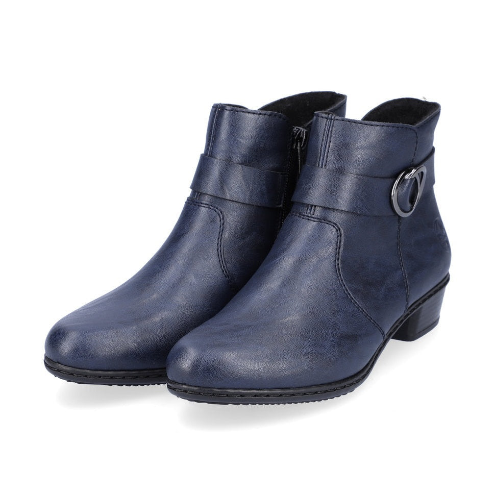 Reiker Ladies Boot Classic Ankle Boot with Zip Y0775-15 NAVY