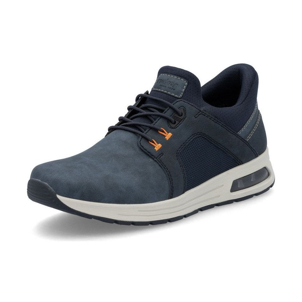 Reiker Men's Shoe- Wide fitting Step-In Shoe with Elastic Lace NAVY B1053-14