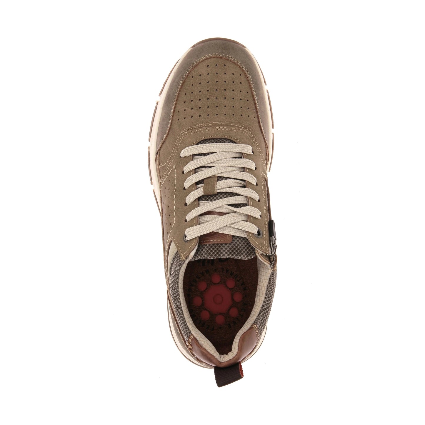Relife 24723-12Fr KHAKI Comfort Trainer with Laces and Zip 24723-12FR