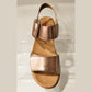 Relife 26701-03 LIGHT GOLD Touch Fastening Twin Strap Wedge Sandal