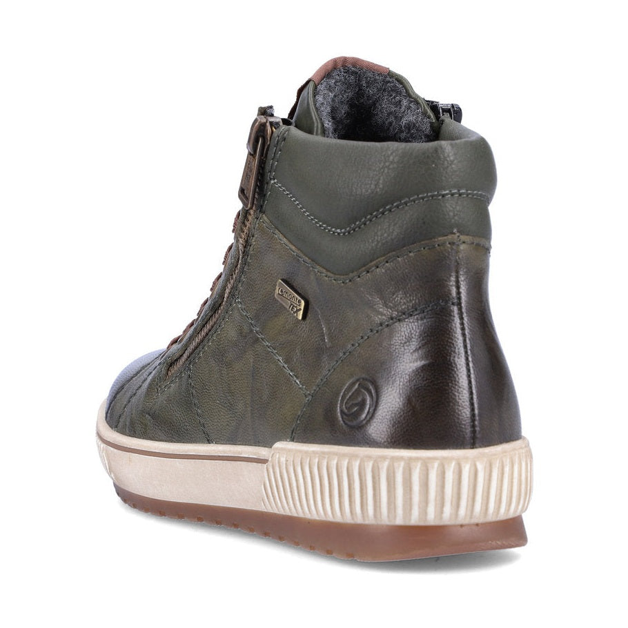 Remonte Ankle Boot D0772-52 GREEN with lace and Zip