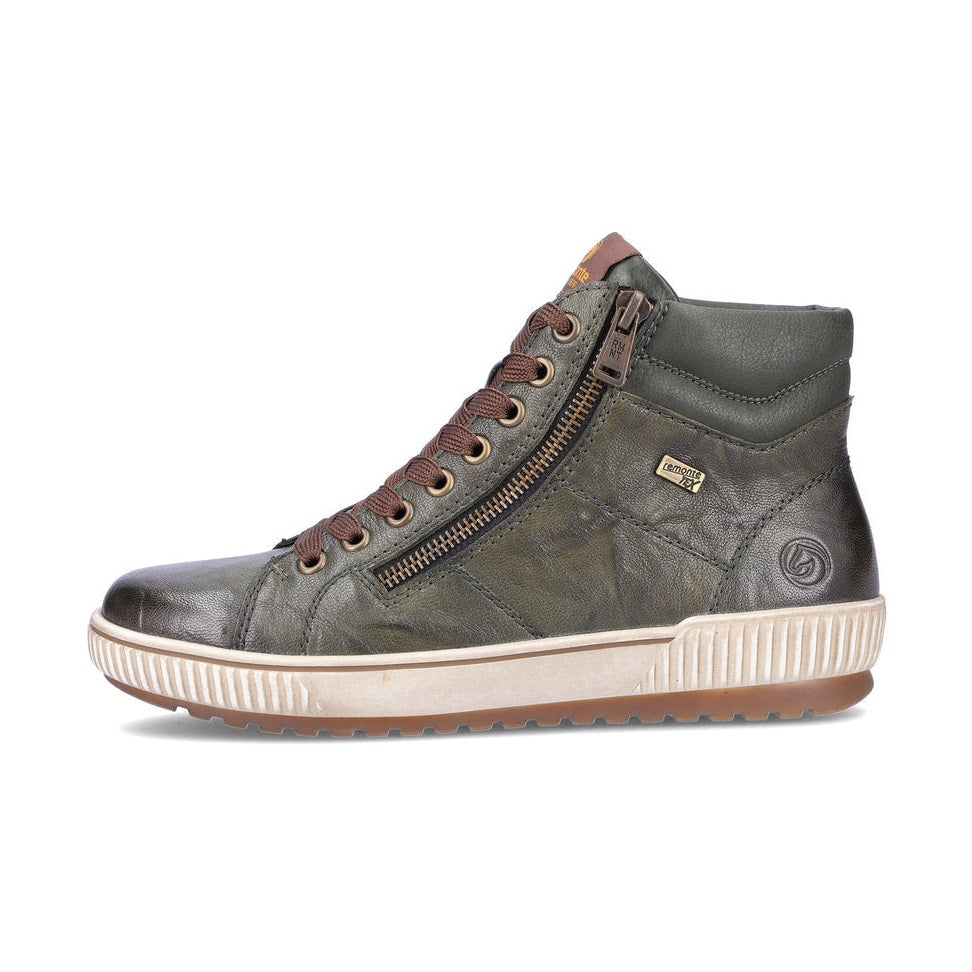 Remonte Ankle Boot D0772-52 GREEN with lace and Zip