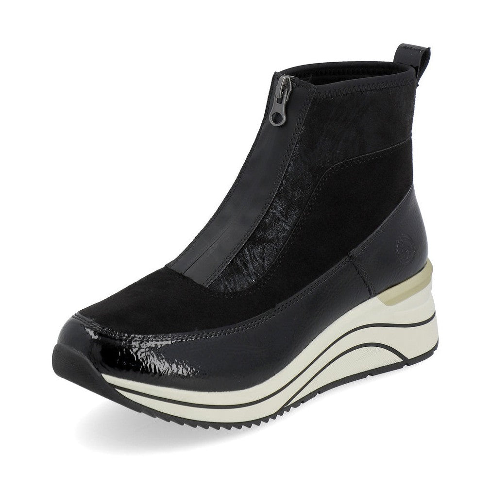 Remonte Ankle Boot D0T71-01 BLACK with front Zip