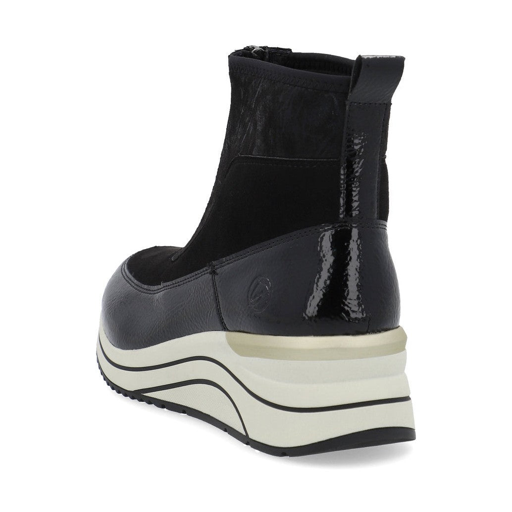 Remonte Ankle Boot D0T71-01 BLACK with front Zip