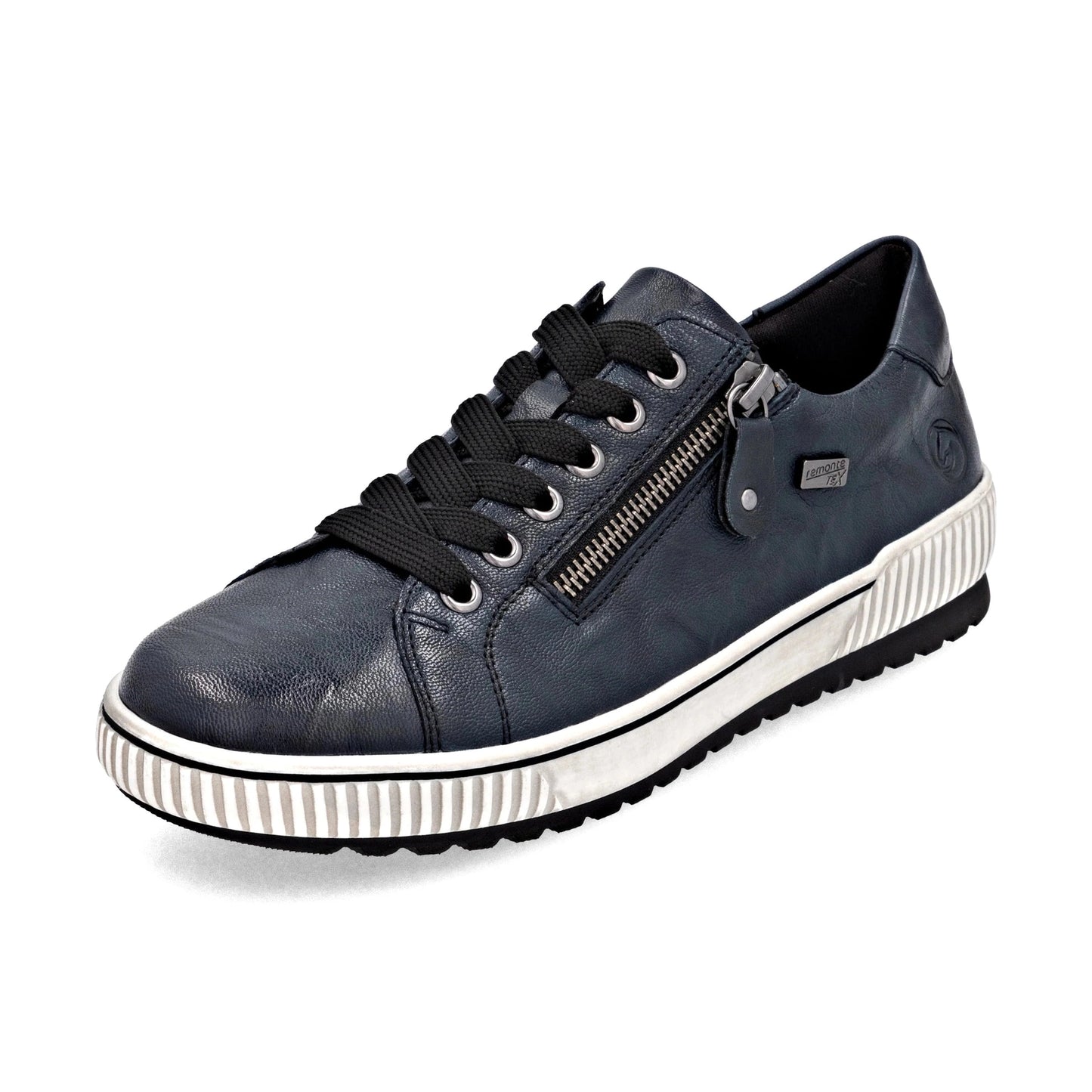 Remonte D0700 BLUE Leather Water Resistant Lace Shoe with Zip D0700-15