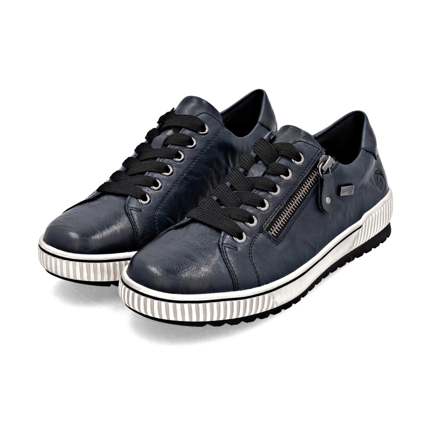 Remonte D0700 BLUE Leather Water Resistant Lace Shoe with Zip D0700-15