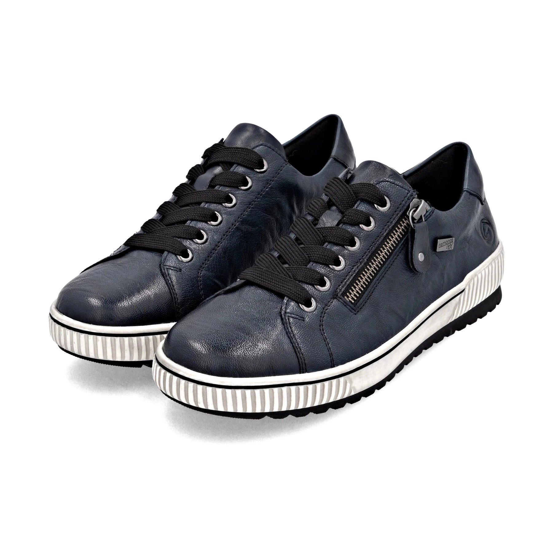 Remonte D0700 BLUE Leather Water Resistant Lace Shoe with Zip D0700-15