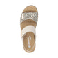 Remonte D0q59 CREAM Leather Animal Print Wedge Sandal D0Q59-61
