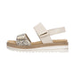 Remonte D0q59 CREAM Leather Animal Print Wedge Sandal D0Q59-61