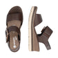 Remonte D2L53-25 Brown Leather Touch Fastening Low Wedge Sandal