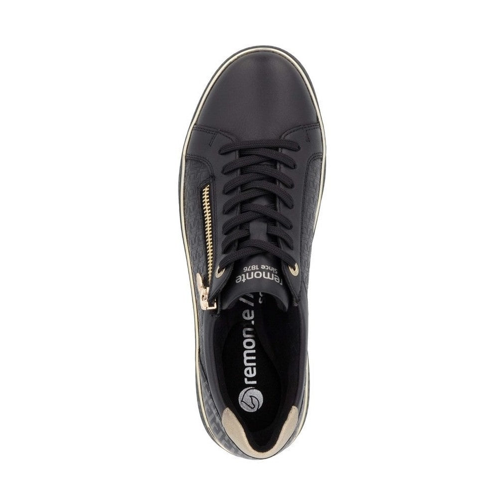 Remonte D2e00 BLACK Soft Leather Sneaker D2E00-03