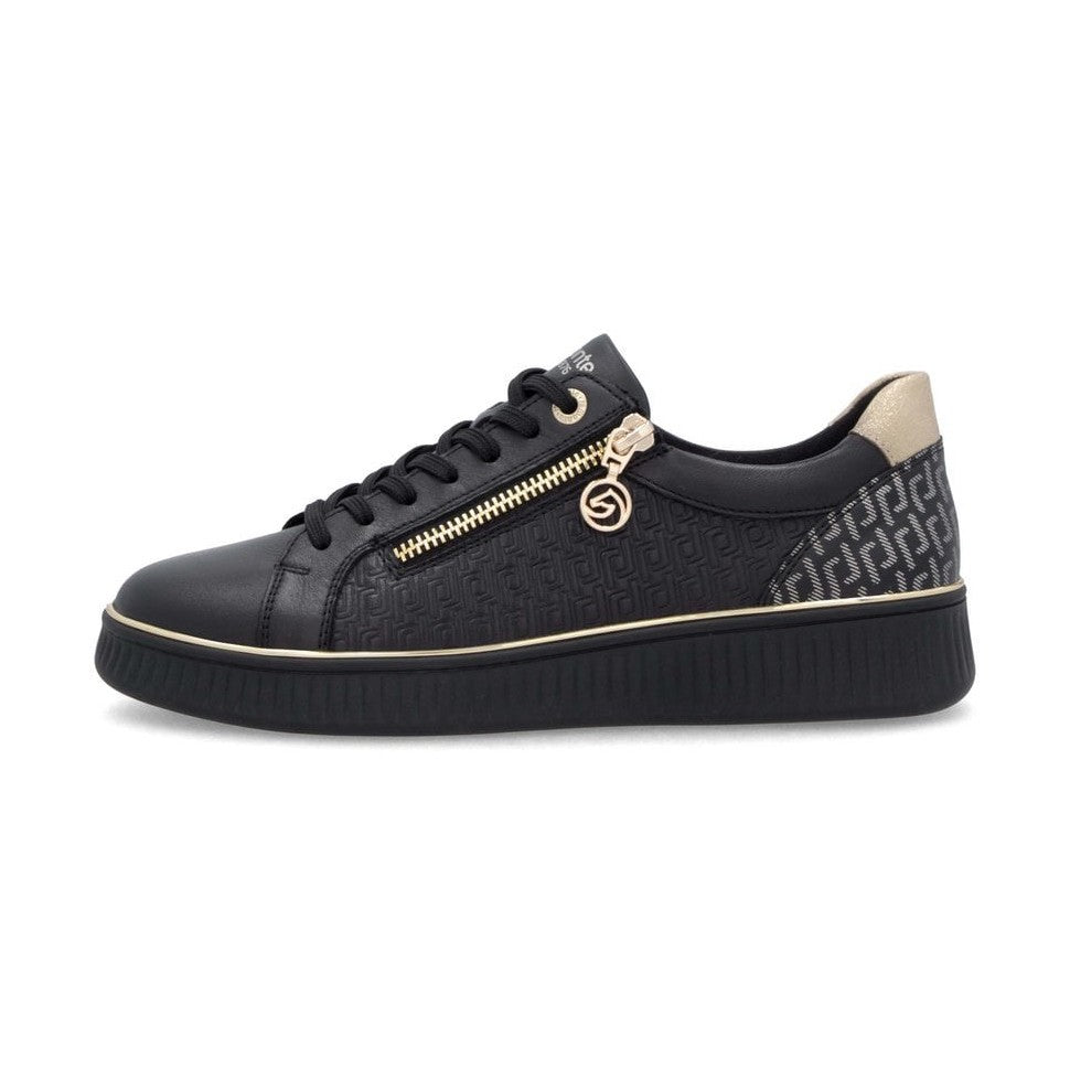Remonte D2e00 BLACK Soft Leather Sneaker D2E00-03
