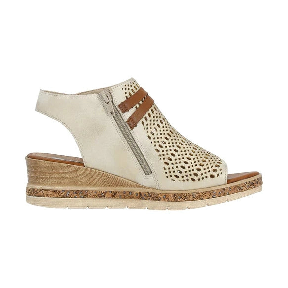 Remonte Gladiator Style low Wedge Metallic Gold Sandal D3075-60