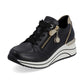 Remonte Trainer Shoe with Lace and Zip D0T03-01 BLACK LEATHER