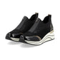 Remonte Trainer Style Shoe with wedge sole and zip front D0t08-02 BLACK COMB