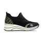 Remonte Trainer Style Shoe with wedge sole and zip front D0t08-02 BLACK COMB
