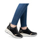 Remonte Trainer Style Shoe with wedge sole and zip front D0t08-02 BLACK COMB