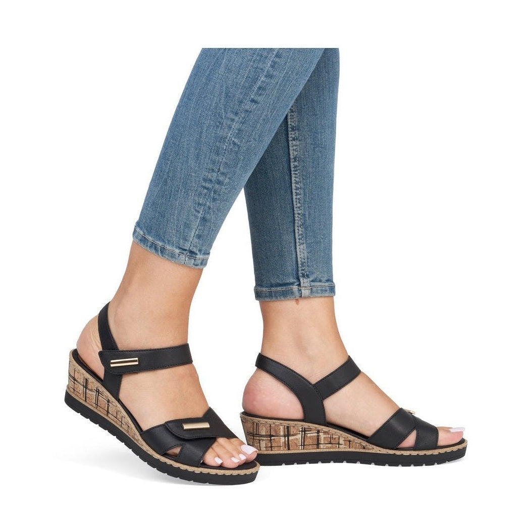 Remonte Wedge Sandal R6266-00 BLACK