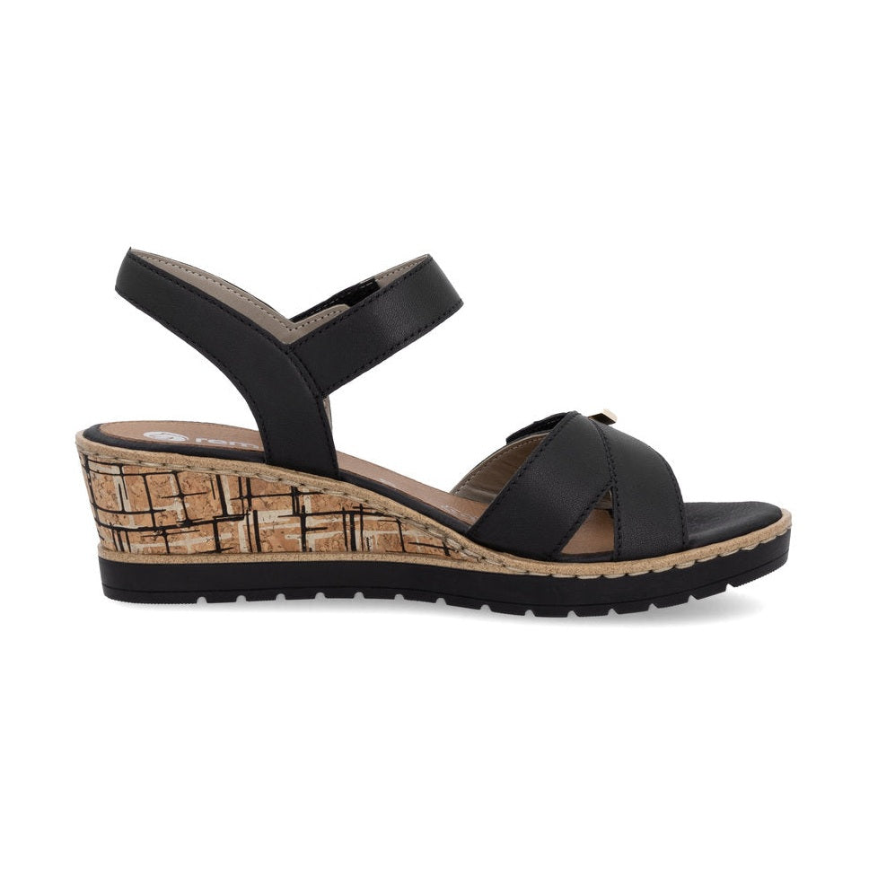 Remonte Wedge Sandal R6266-00 BLACK
