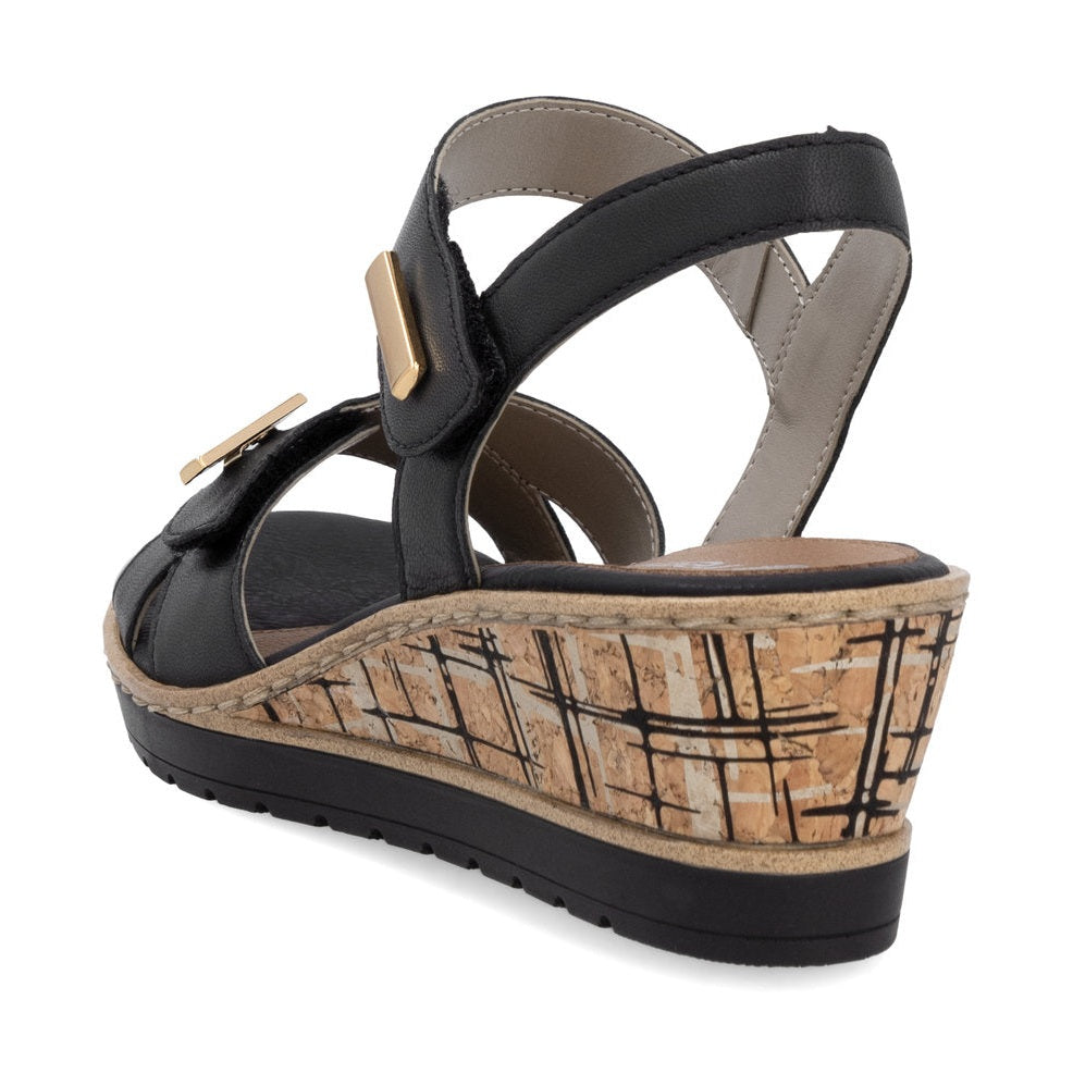 Remonte Wedge Sandal R6266-00 BLACK