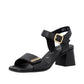 Remonte D1k54 BLACK Leather Smart Adjustable Low Heel Sandal D1K54-00