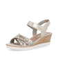 Remonte R6266 Beige Twin Adjustable Touch Fastening Low Wedge Sandal R6266-90