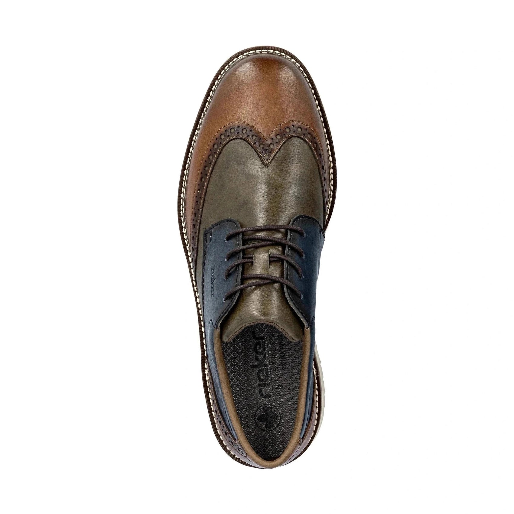 Rieker 04504 MULTI Tone Soft Leather Brogue Shoe 04504-90