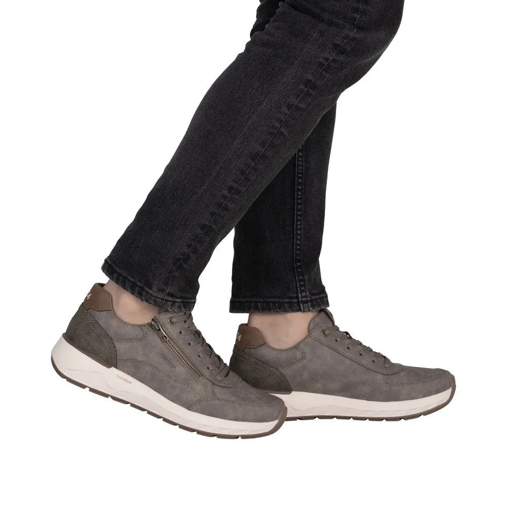 Rieker 11504 Brown Trainer Style Shoe With Lace and Zip fastening  11504-64