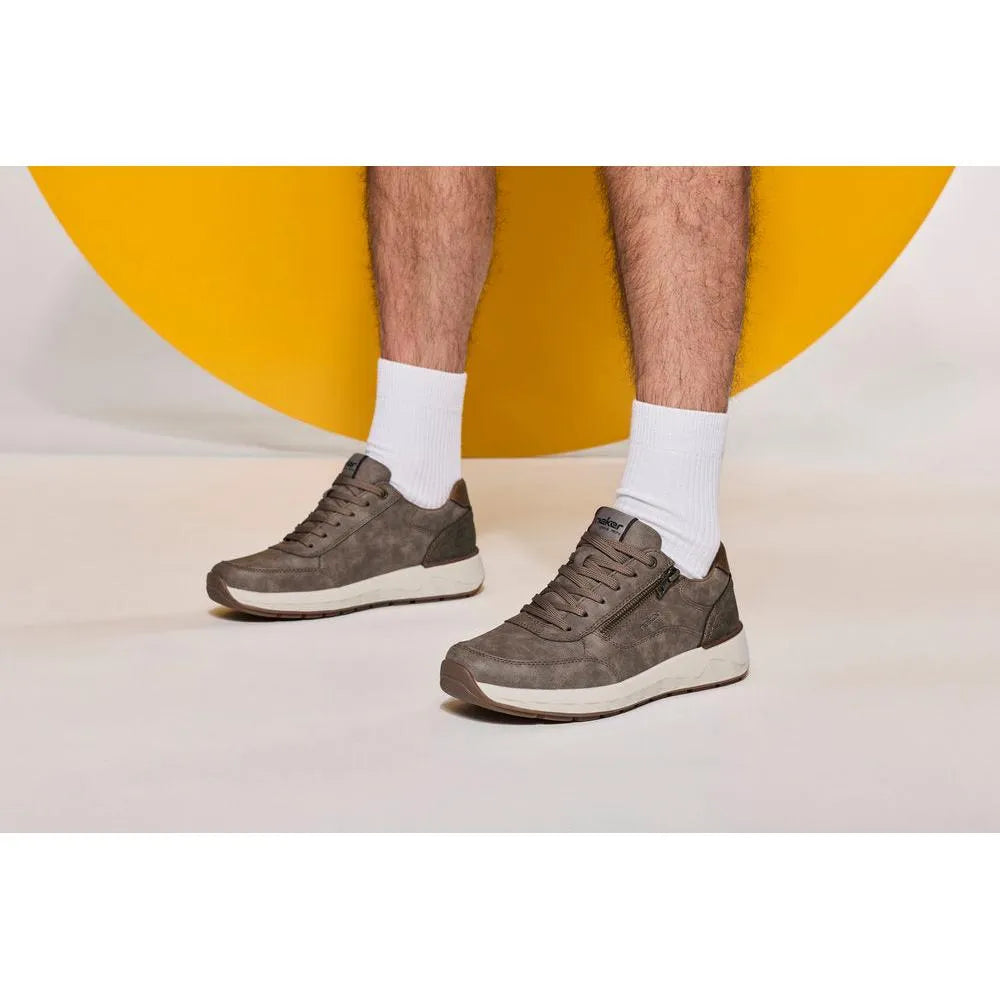 Rieker 11504 Brown Trainer Style Shoe With Lace and Zip fastening  11504-64