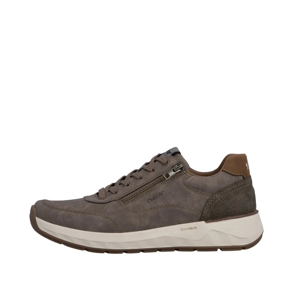 Rieker 11504 Brown Trainer Style Shoe With Lace and Zip fastening  11504-64