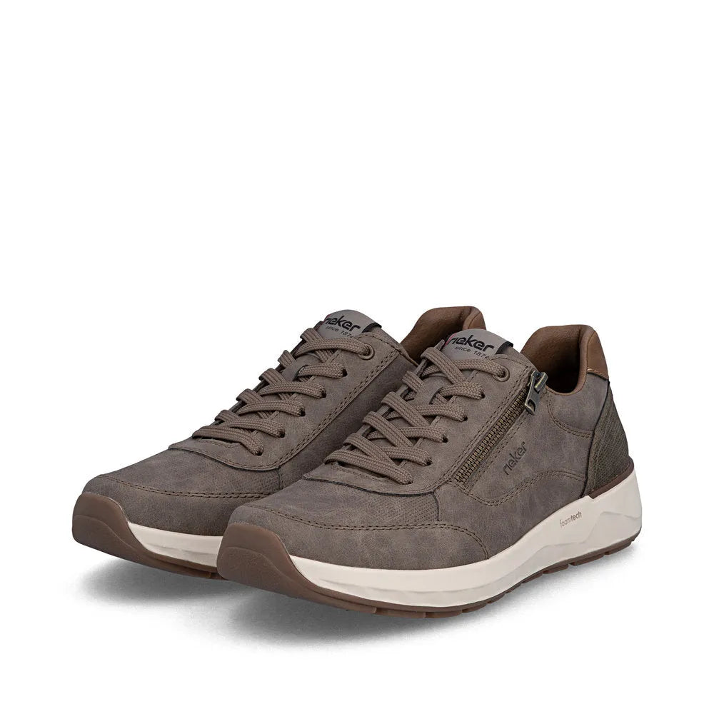 Rieker 11504 Brown Trainer Style Shoe With Lace and Zip fastening  11504-64