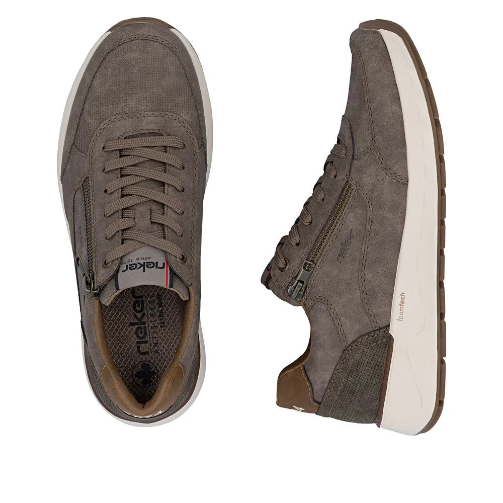 Rieker 11504 Brown Trainer Style Shoe With Lace and Zip fastening  11504-64