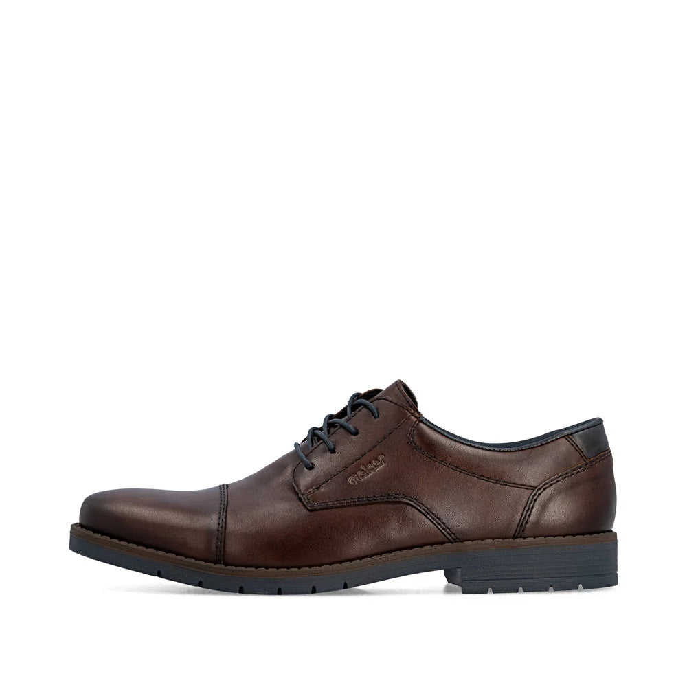 Rieker 13901 BROWN  Wide Fitting Lace Up Toe Cap Shoe 13901-25