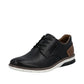 Rieker 14412 BLACK Leather Smart Shoe With Laces and Zip 14412-00