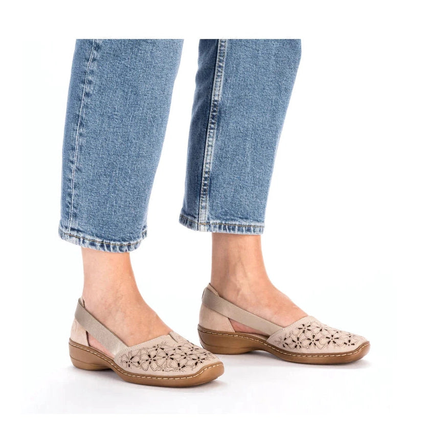 Rieker 41356 Open Sided Casual Shoe STONE 41356