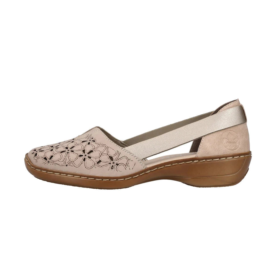 Rieker 41356 Open Sided Casual Shoe STONE 41356